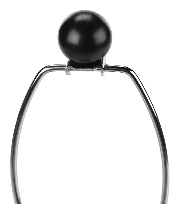 24\" Black Textured Table Lamp with Drum Shade