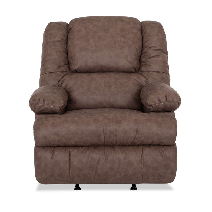 DESIGNED2B 34.5\" Massage Power Rocker Reclining Chair with Storage Arms - Columbus Mocha Brown