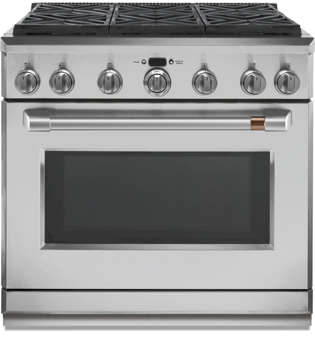 Café 36\" Toe Kick for Professional Range in Brushed Stainless - CXPR6TKPMSS