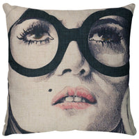 Portrait Accent Pillow - Beige  