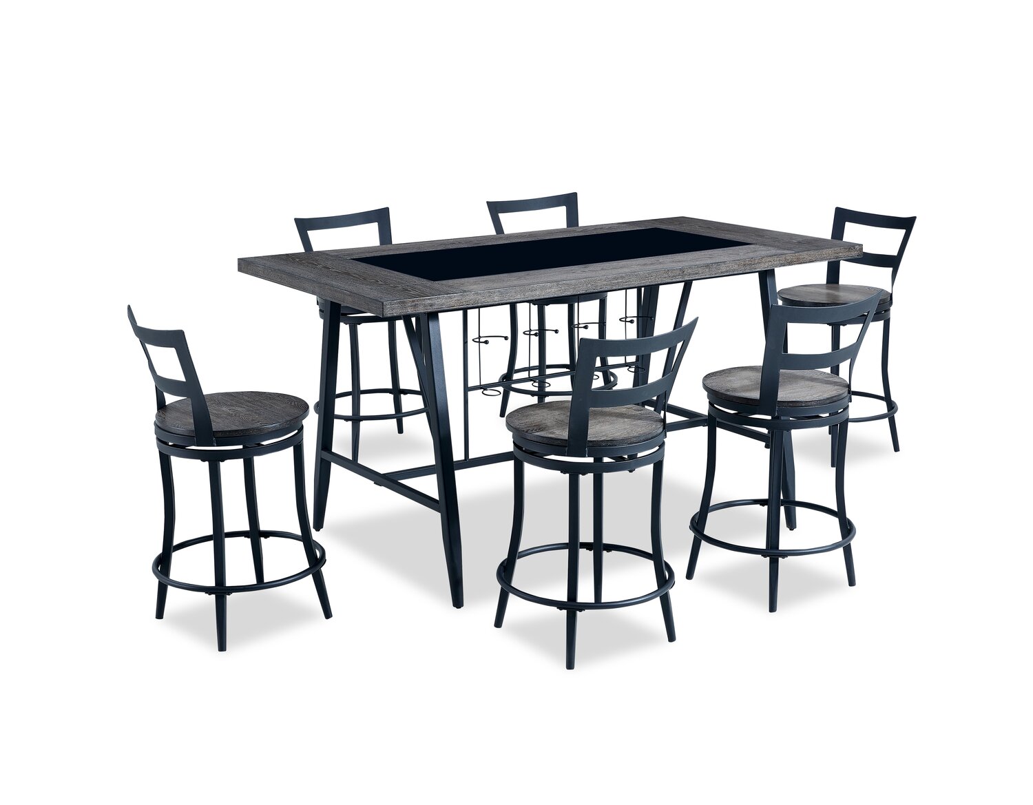 metal table with 6 chairs