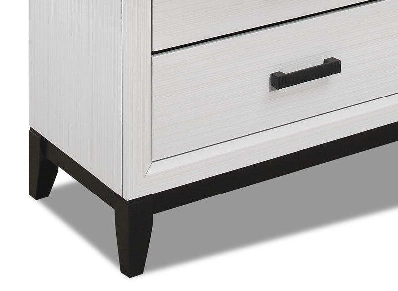 Kate 6pc Bedroom Set with Bed, Dresser, Mirror & Nightstand, White - Queen Size