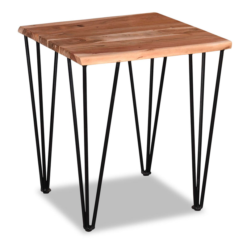 Kaleb End Table - Contemporary, Industrial, Rustic style End Table in Natural acacia wood Acacia