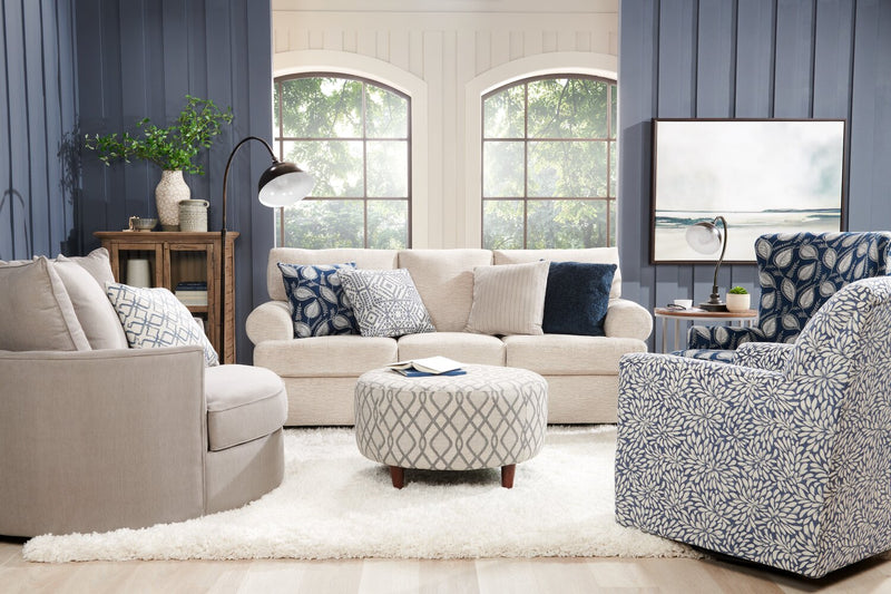 Made in Canada Customizable Sofa Lab The Curve 31\" Fabric Ottoman - Steel Multicolour