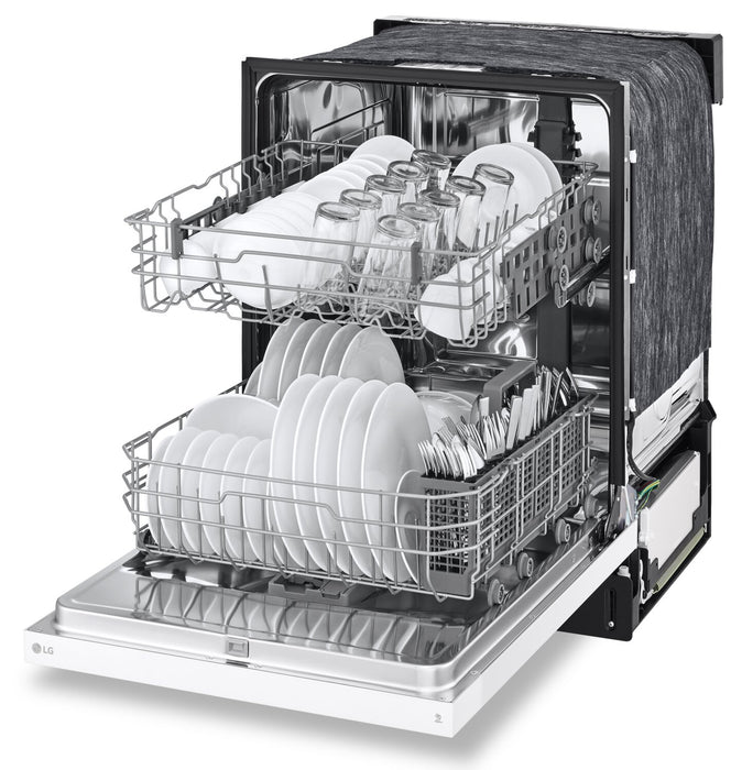 LG 24\" 52 dBA Built-In Front-Control Dishwasher with Dynamic Dry - White - LDFC2423W