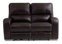 Sterling Genuine Leather Power Reclining Loveseat with Power Headrests - Brown 