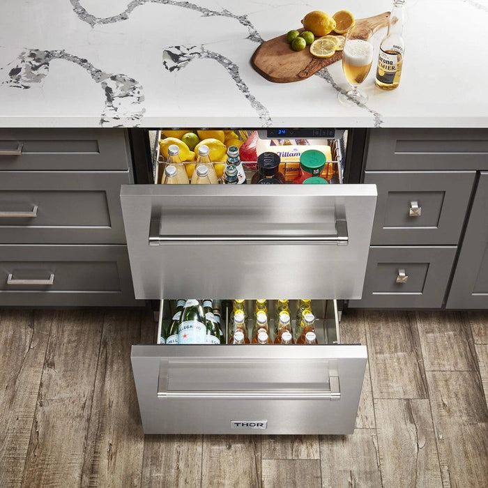Thor 24\" 5.4 Cu. Ft. 2 Drawer  Refrigerator - Stainless Steel - TRF24U