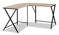 Lidia L-Shaped Corner Desk - Taupe  