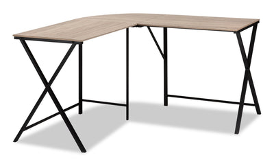 Lidia L-Shaped Corner Desk - Taupe  