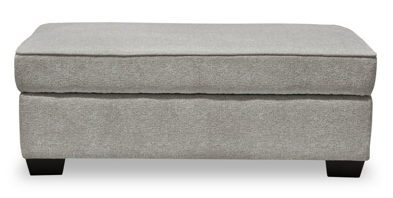 Made in Canada Verona 44\" Linen-Look Fabric Storage Ottoman - Beige