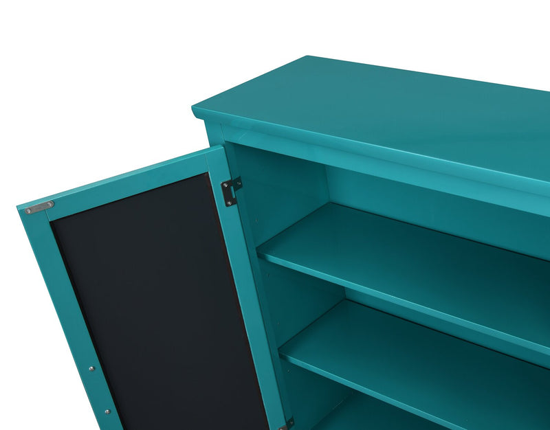 Darci 31.5\" Accent Cabinet with Mirrored Doors - Blue
