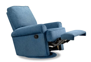 Bevin Chenille Swivel Glider Recliner - Blue | Fauteuil d'appoint coulissant, pivotant et inclinable Bevin en chenille - bleu | BEV2BLRC