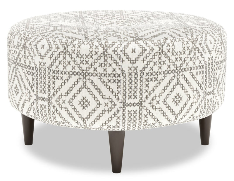 Made in Canada Customizable Sofa Lab The Curve 31\" Fabric Ottoman - Greystone Multicolour