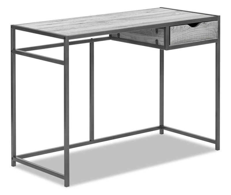 Everly 42.25\" Office Desk with Drawer - Grey