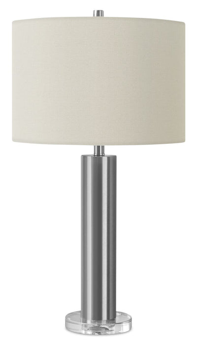 28" Nickle Metal with Acrylic Base Table Lamp|Lampe de table de 28 po en métal nickel avec base en acrylique