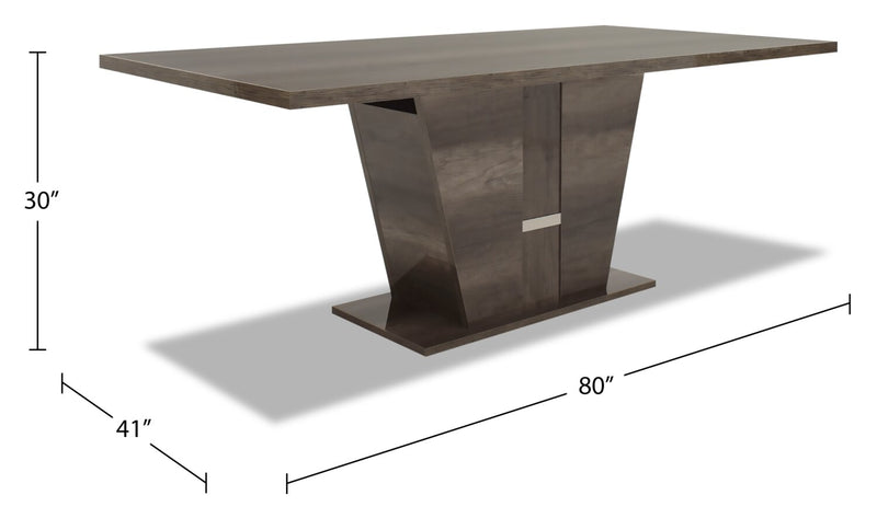 Gino 5pc Dining Set with Table & 4 Chairs - Made in Italy, 63-86\"W Extension, Modern - Brown