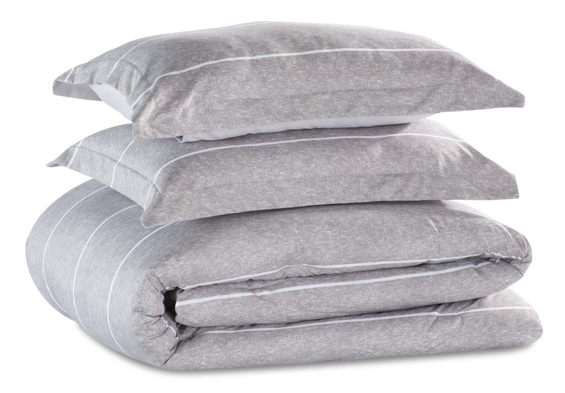 Stripes 3-Piece King Comforter Set - Grey