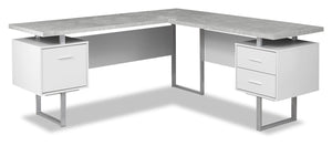 Marnie Reversible L-Shaped Corner Desk - White 
