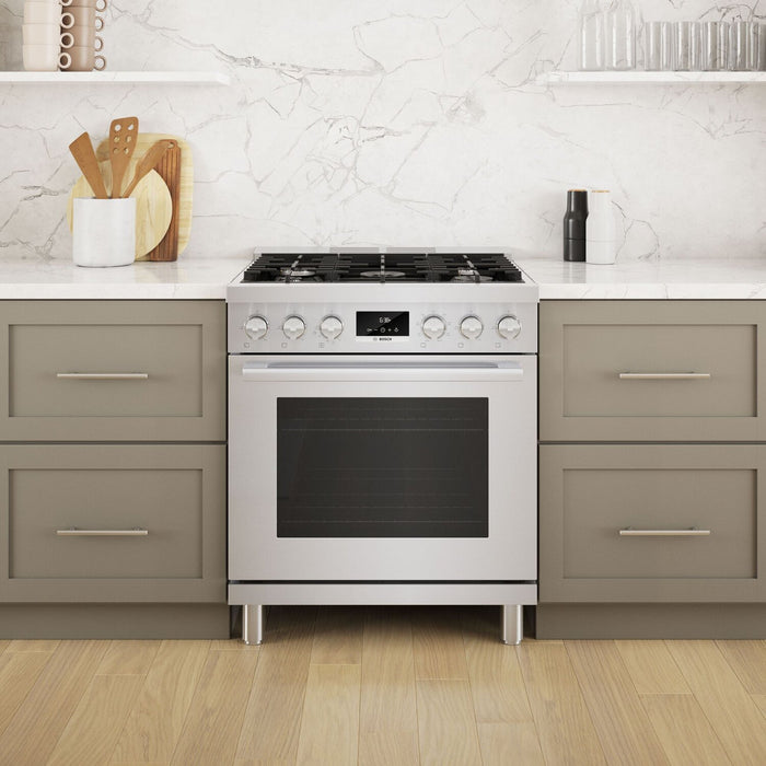 Bosch 800 Series 3.9 Cu. Ft. Dual Fuel Freestanding Range - HDS8055C