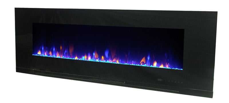 Billy 50\" Modern Wall Mounted Electric Fireplace - Black