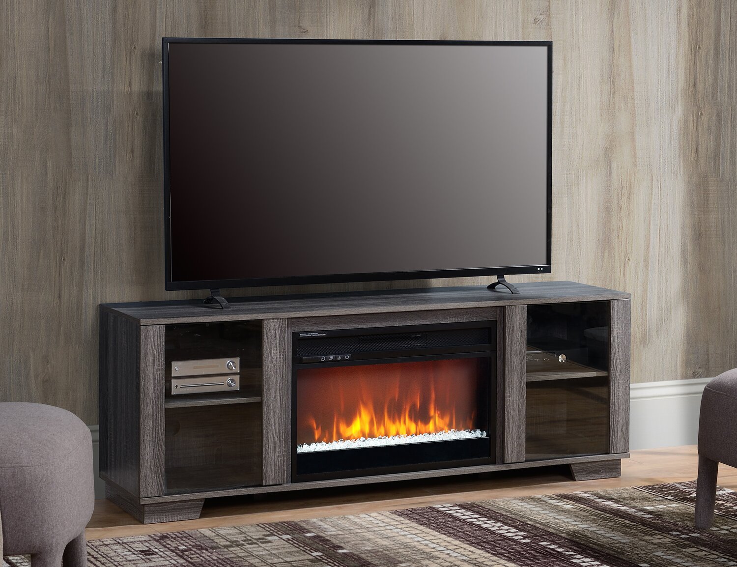 Tv stand with fireplace the brick discount