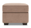 Made in Canada Customizable Sofa Lab Roll 24\" Linen-Look Fabric Ottoman - Pax Wicker Brown