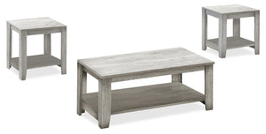 Lincoln 3-Piece Coffee and Two End Tables Package - Grey | Ensemble de table à café et deux tables de bout Lincoln 3 pièces - gris