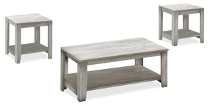 Lincoln 3-Piece Coffee and Two End Tables Package - Grey