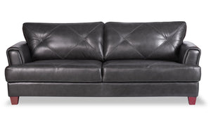 Vita 100% Genuine Leather Sofa - Charcoal