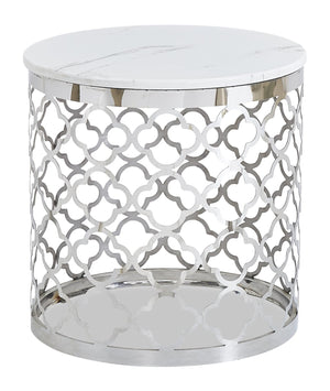 Belle End Table - White