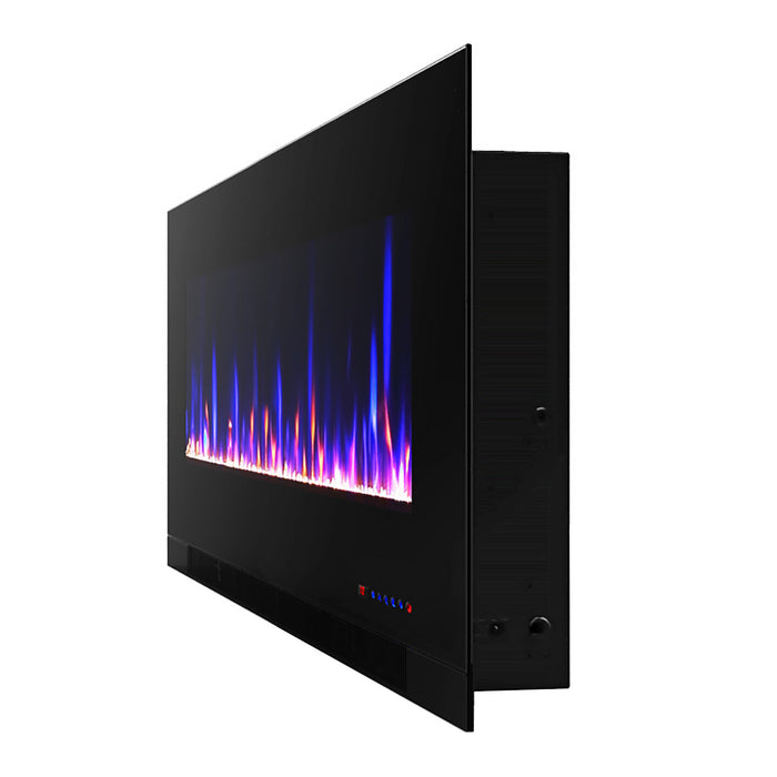 Billy 50\" Modern Wall Mounted Electric Fireplace - Black