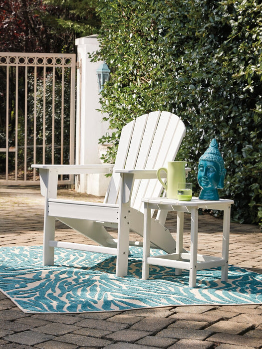 Bask Outdoor Patio End Table - 15\"W, High Density Plastic, UV & Weather Resistant - White