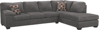 Morty 2-Piece Chenille Right-Facing Sectional - Grey 