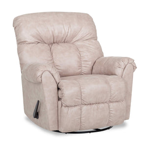 8527 Leather-Look Fabric Swivel Rocker Recliner - Commodore Tan