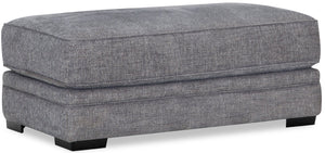 Roland Linen-Look Fabric Ottoman - Grey | Causeuse Roland en tissu d'apparence lin - grise | ROLAGCOT