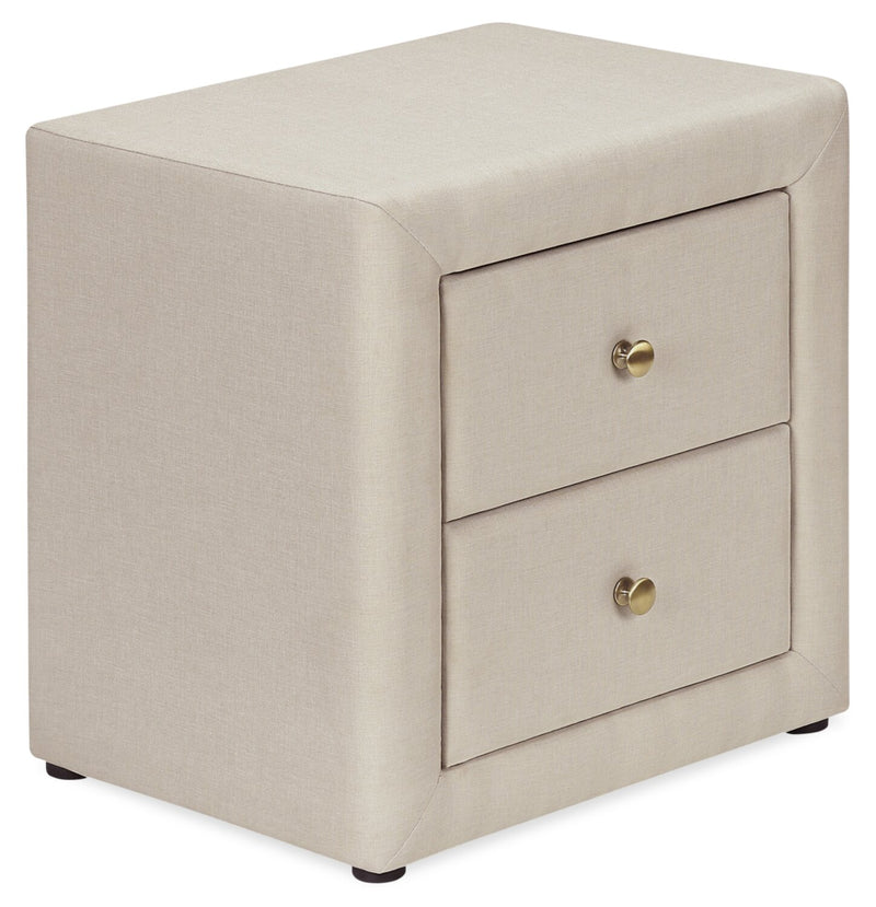 Zara Bedside 2Drawer Nightstand, 20.5"W x 20.8"H Beige The Brick