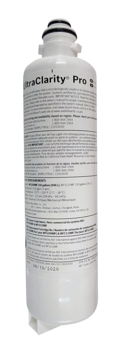 Bosch UltraClarity® Pro Refrigerator Water Filter Cartridge BORPL