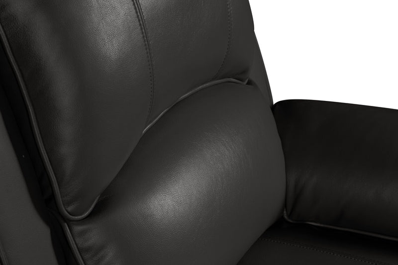 Chandler 37\" Leather-Look Fabric Power Reclining Chair with USB Port- Grey
