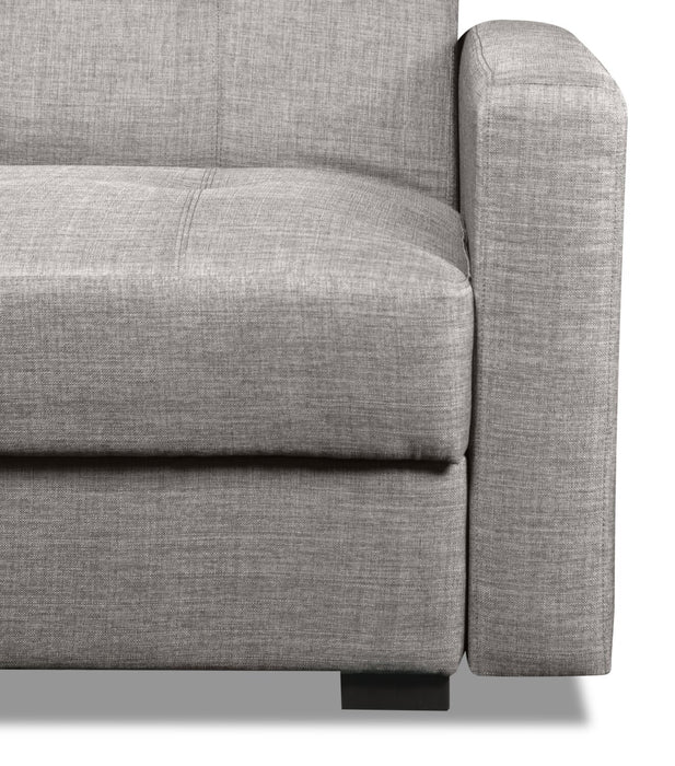 Weston 55\" Linen-Look Fabric Klik Klak Futon with Storage - Steel Grey