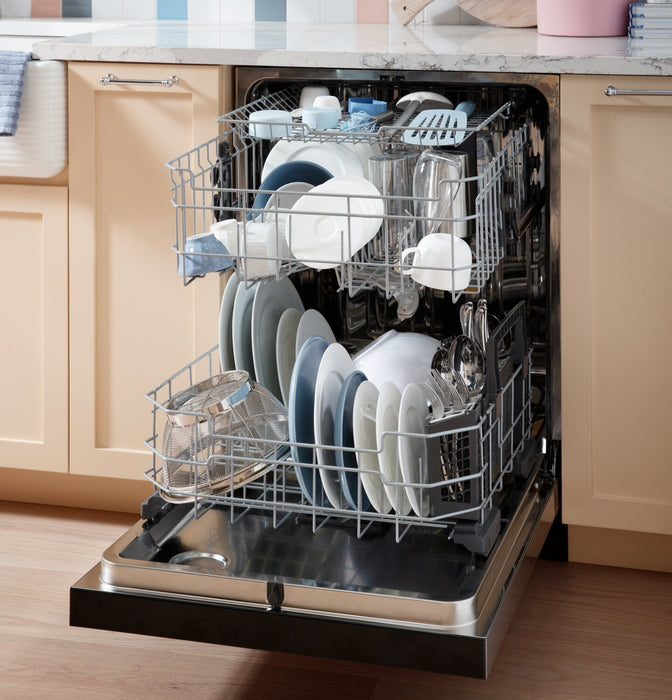 GE 24\" 47 dBA Built-In Top-Control Dishwasher with Dry Boost Technology - Slate - GDT650SMVES