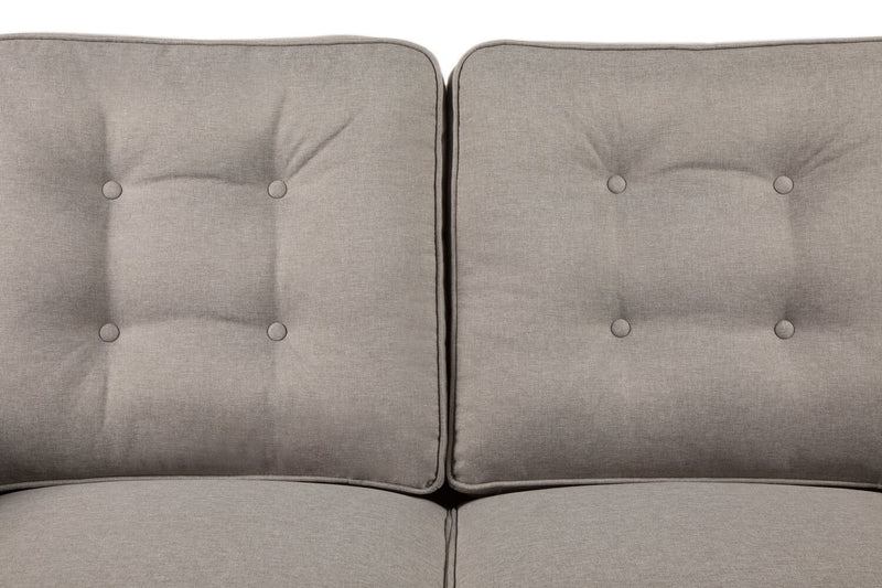 Novalee 57\" Linen-Look Fabric Loveseat with Flared Arms and Button Tufting - Taupe