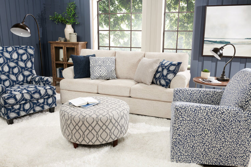 Made in Canada Customizable Sofa Lab The Curve 31\" Fabric Ottoman - Steel Multicolour