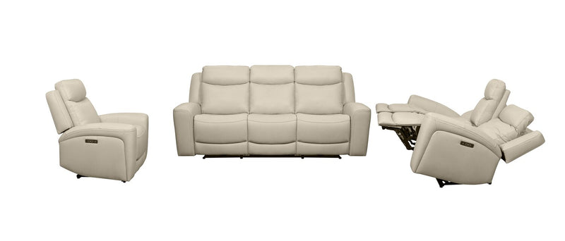 Scott Living Prescott 79\" Genuine Leather Power Reclining Loveseat with Power Headrests - Platinum Grey