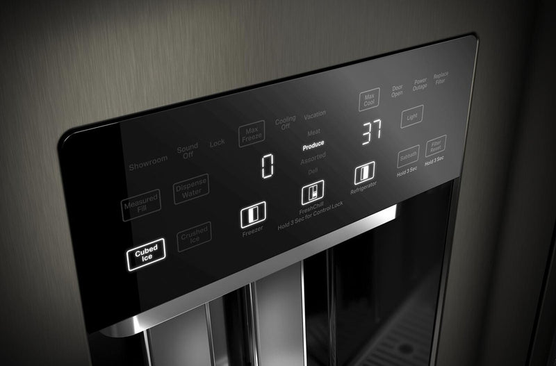 KitchenAid 48\" 30 Cu. Ft. Side-by-Side Refrigerator - Black Stainless Steel with PrintShield™ Finish - KBSD708MBS