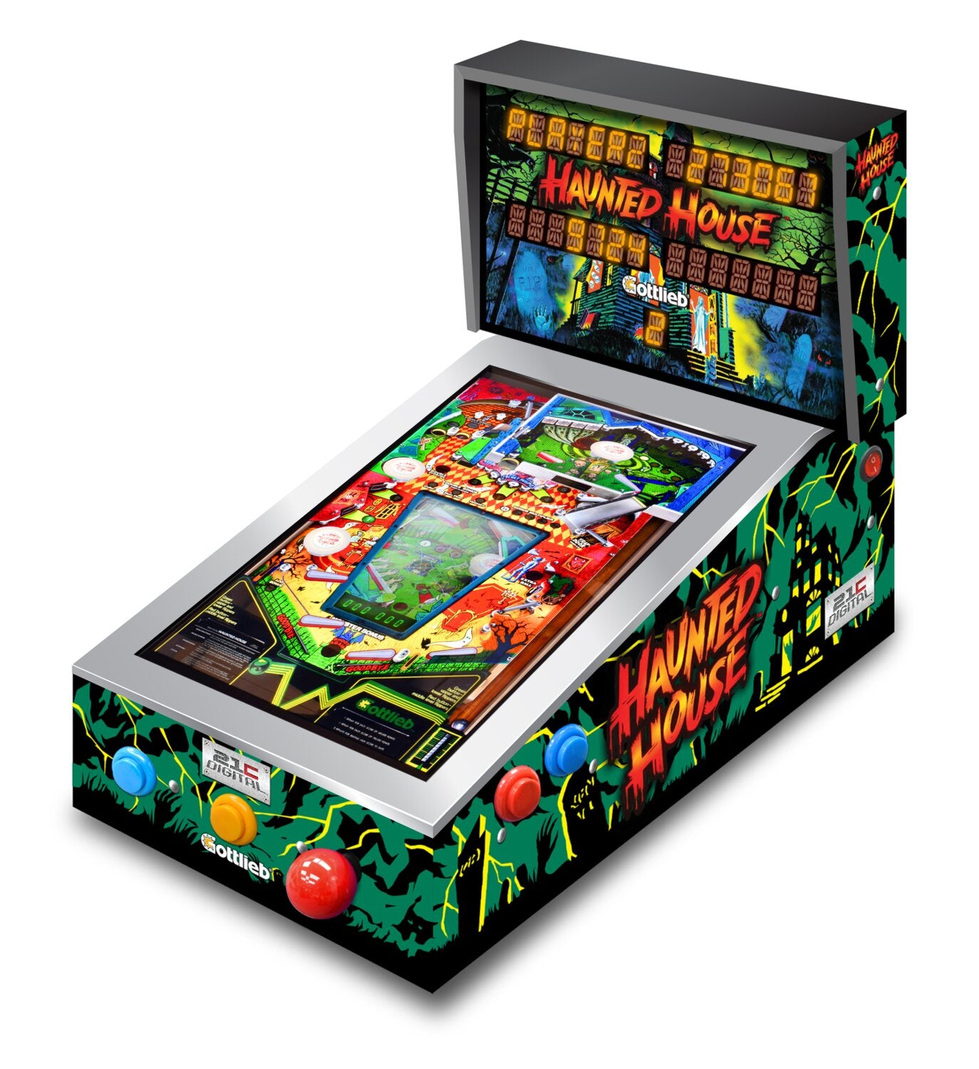 Haunted House3D Digital Pinball Machine, 12-in-1 Gottlieb Titles, ToyShock,  77000