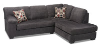 Morty 2-Piece Chenille Right-Facing Sectional - Grey 