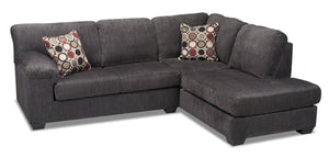 Morty 2-Piece Chenille Right-Facing Sectional - Grey