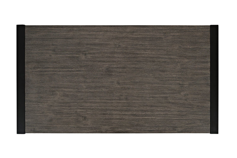 Apex 48\" Modern Coffee Table with Shelf - Grey with Black Metal Legs