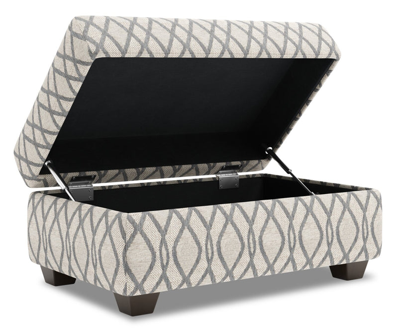 Made in Canada Customizable Sofa Lab The Trunk 39\" Fabric Storage Ottoman - Steel Multicolour