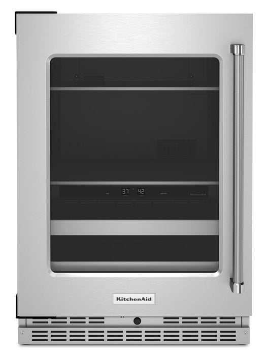 KitchenAid 24\" 4.9 Cu. Ft. Undercounter Beverage Refrigerator - Stainless Steel - KUBL314KSS